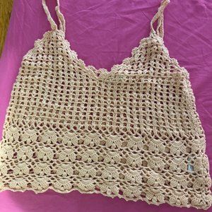 Peach Crochet Cami